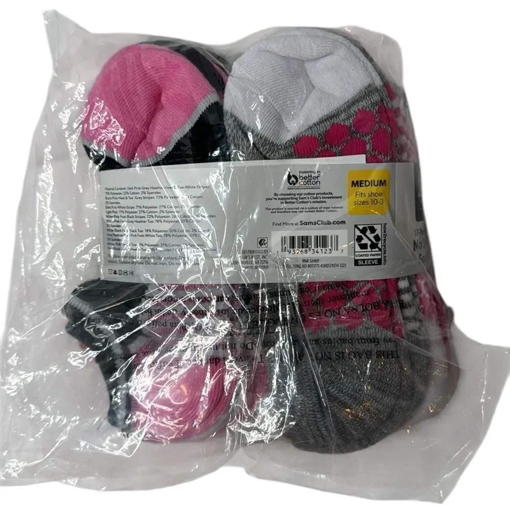 Member Mark Girl’s No Show Pack said stem Socks. Size 10-3.